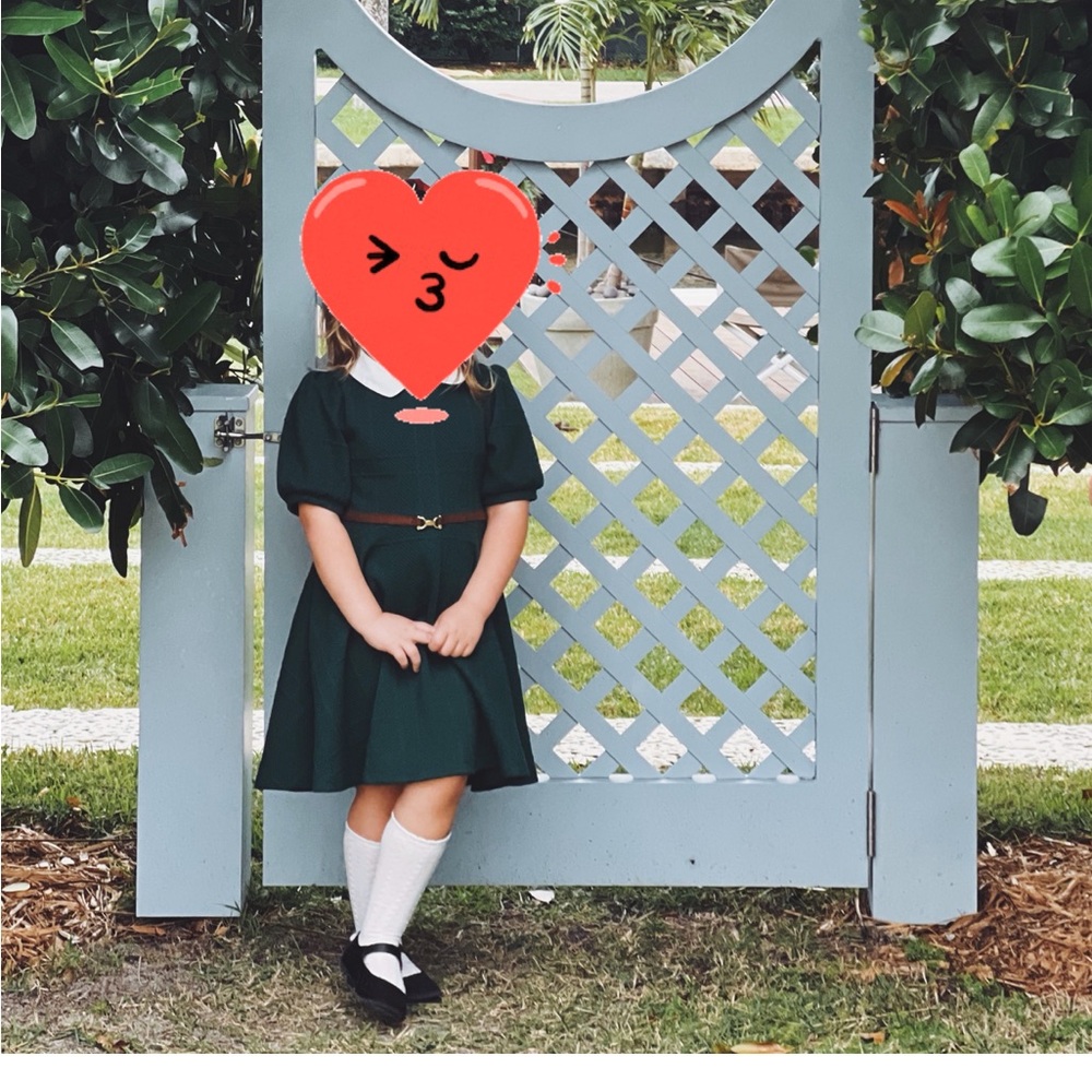 Janie & Jack Hunter green kids holiday sweater dress side 6